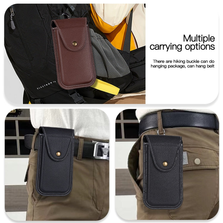 For 6.7 inch Mobile Phone PU Waist Bag(Brown) - by PMC TechLife | Online Shopping South Africa | PMC TechLife