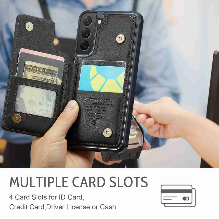 For Samsung Galaxy S22 5G CaseMe C22 Card Slots Holder RFID Anti-theft Phone Case(Black) - free shipping - PMC Jewellery - Order now!