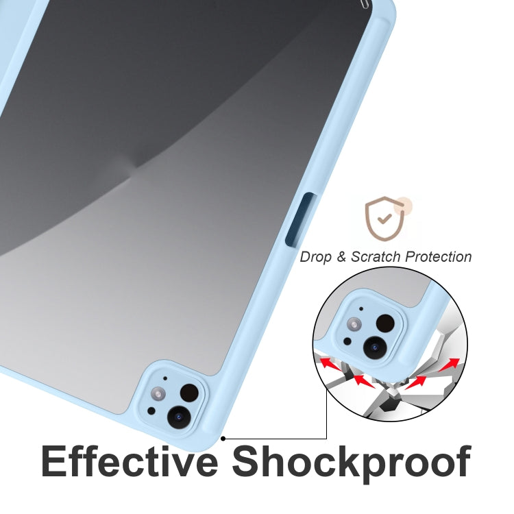 For iPad Pro 13 2024 Acrylic 3-folding Smart Leather Tablet Case(Sky Blue) - iPad Pro 13 2024 Cases by PMC TechLife | Online Shopping South Africa | PMC TechLife | Buy Now Pay Later Mobicred