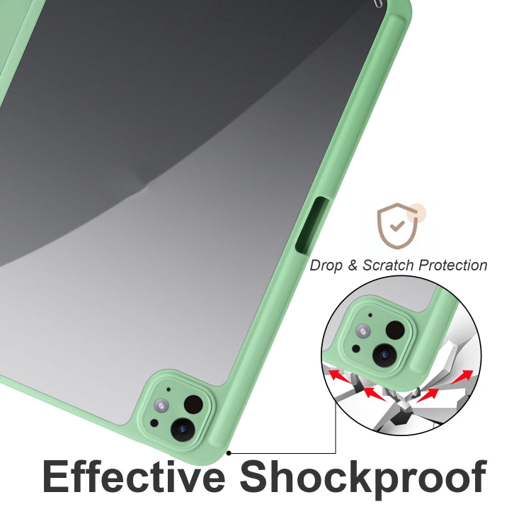 For iPad Pro 13 2024 Acrylic 3-folding Smart Leather Tablet Case(Green) - iPad Pro 13 2024 Cases by PMC TechLife | Online Shopping South Africa | PMC TechLife | Buy Now Pay Later Mobicred