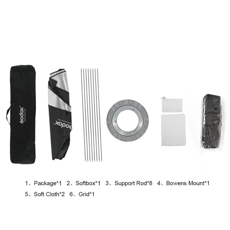 Godox Octagon Honeycomb Grid Softbox with Bowens Mount, Size:140cm - free shipping - PMC TechLife - Order now!