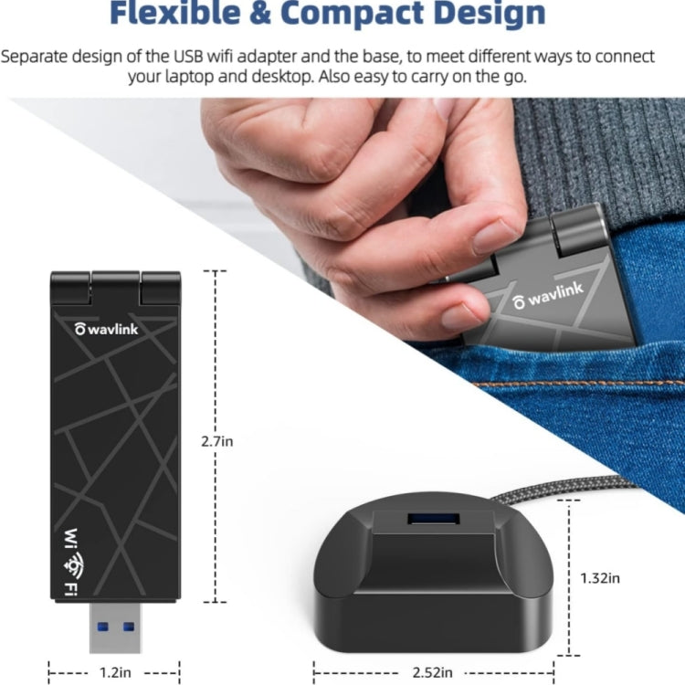 WAVLINK WN690X1 For PC AX1800 WiFi 6 Wireless-AX USB3.0 Adapter Dual Band Network Adapter - free shipping - PMC Jewellery - Order now!