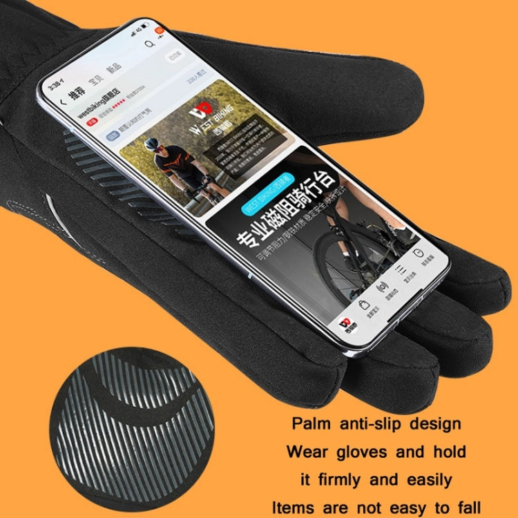 WEST BIKING YP0211221 Winter Warm Fleece Riding Gloves Non-Slip Waterproof Touch Screen Gloves, Size: M(Black) - free shipping - PMc TechLife - Order now!