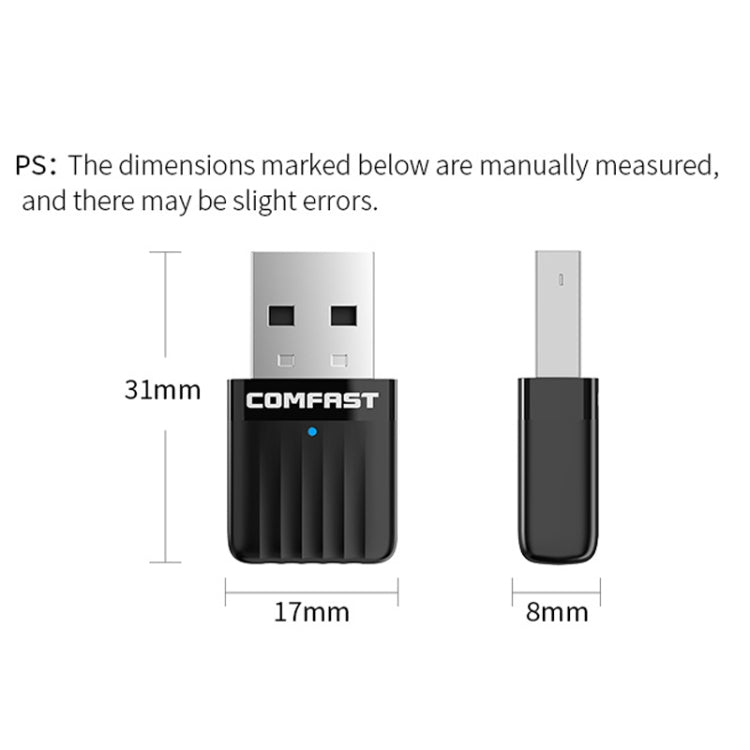 COMFAST CF-WU811AC V3 5G Dual Band 650Mbps USB Wireless Network Card WIFI Receiver - USB Network Adapter by COMFAST | Online Shopping South Africa | PMC Jewellery | Buy Now Pay Later Mobicred