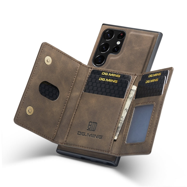 For Samsung Galaxy S23 Ultra 5G DG.MING M2 Series 3-Fold Multi Card Bag + Phone Case(Coffee) - free shipping - PMC TechLife - Order now!