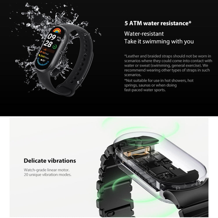 Original Xiaomi Smart Band 9 Global 1.62 inch AMOLED Screen 5ATM Waterproof Smart Watch, Support Blood Oxygen / Heart Rate Monitor (Black) - Wearable Devices by Xiaomi | Online Shopping South Africa | PMC Jewellery | Buy Now Pay Later Mobicred