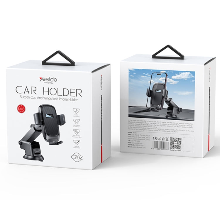 Yesido C262 Suction Cup Retractable Adjustable Car Phone Holder - Car Holders by Yesido | Online Shopping South Africa | PMC TechLife | Buy Now Pay Later Mobicred