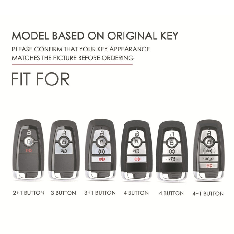 For Ford F-150 4-button C072/1 Car Key Leather Protective Case (Blue) - Car Key Cases by PMC TechLife | Online Shopping South Africa | PMC TechLife | Buy Now Pay Later Mobicred