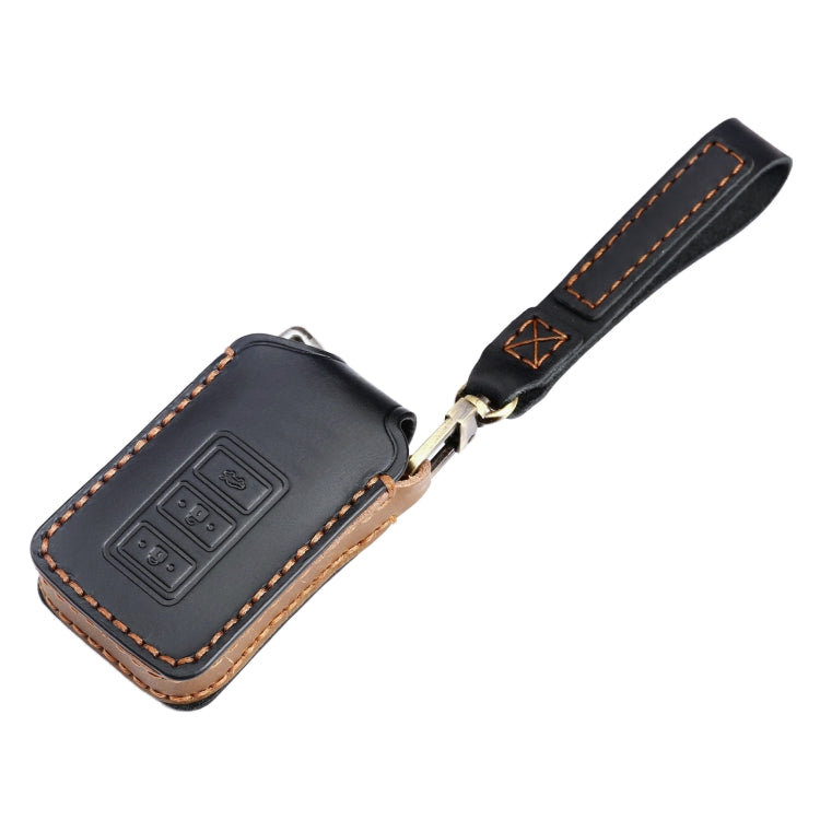 For Lexus 3-button Hallmo Car Cowhide Leather Key Protective Cover Key Case(Brown) - free shipping - PMC TechLife - Order now!