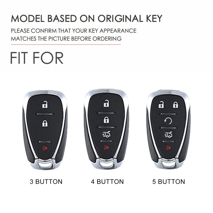 For Chevrolet 4-button Hallmo Car Cowhide Leather Key Protective Cover Key Case(Black) - Car Key Cases by Hallmo | Online Shopping South Africa | PMC TechLife | Buy Now Pay Later Mobicred