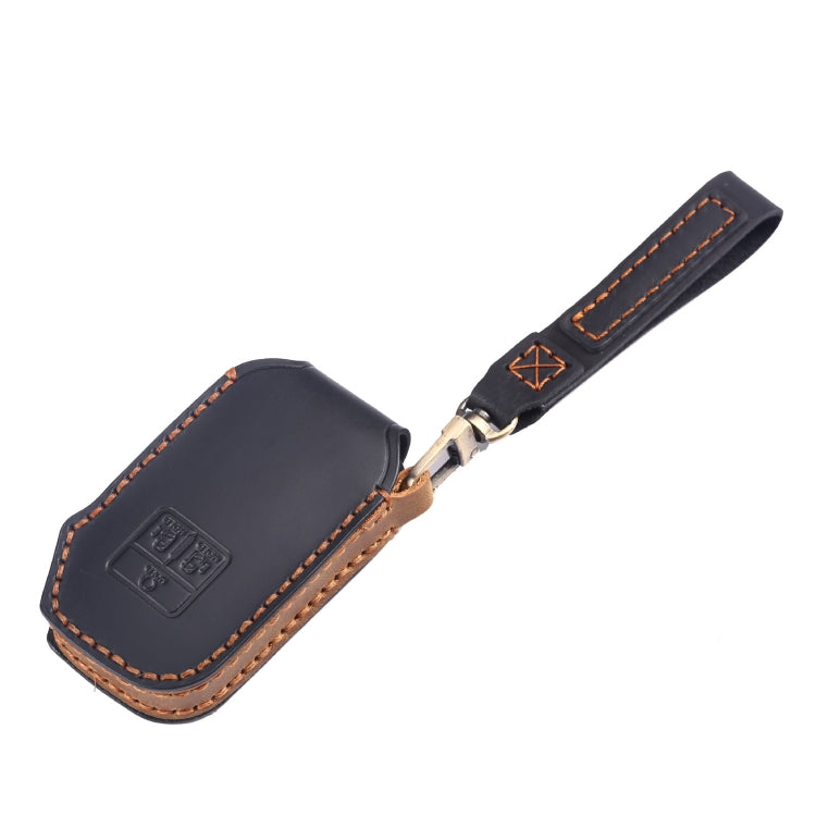 For KIA Carnival EX / SX Hallmo Car Cowhide Leather Key Protective Cover Key Case(Blue) - Car Key Cases by Hallmo | Online Shopping South Africa | PMC TechLife | Buy Now Pay Later Mobicred