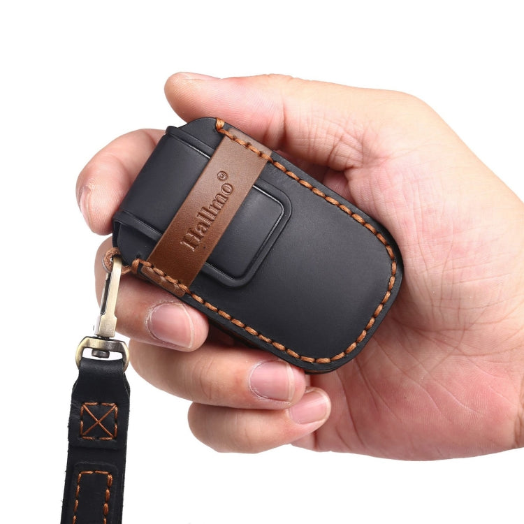 For Kia C134 6-button Hallmo Car Cowhide Leather Key Protective Cover Key Case(Black) - free shipping - PMC TechLife - Order now!