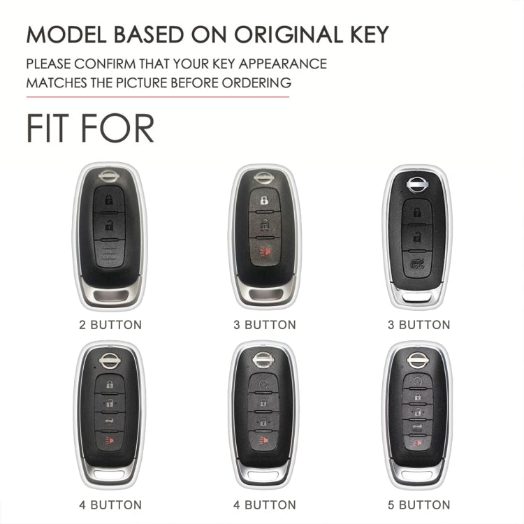 For Nissan Teana / Ariya 3-button Tail Box Hallmo Car Cowhide Leather Key Protective Cover Key Case(Brown) - free shipping - PMC TechLife - Order now!