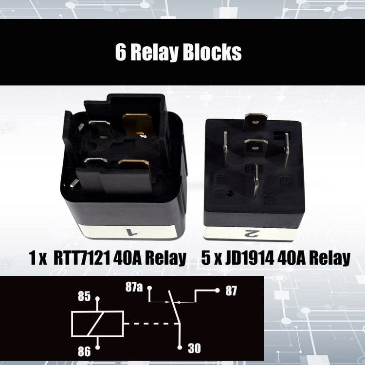 24V 5 Pin Car 6 Slots Waterproof Relay Fuse Box with Cable - Fuse by PMC TechLife | Online Shopping South Africa | PMC TechLife | Buy Now Pay Later Mobicred