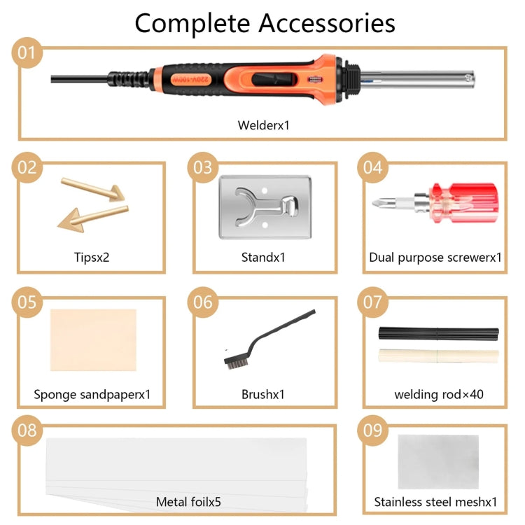 100W Electric Soldering Iron Plastic Welding Machine Car Bumper Repair Plier, AU Plug (Blue) - Hand Tool Sets by PMC TechLife | Online Shopping South Africa | PMC TechLife | Buy Now Pay Later Mobicred