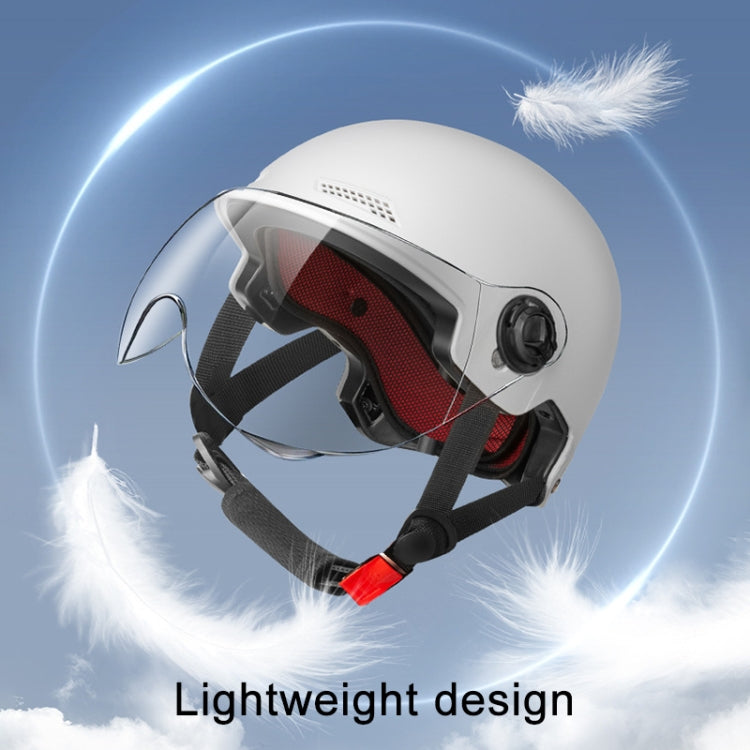 BY-1292 Unisex Motorcycle Frosted Protective Short Mirror Half Helmet (White) - Helmets by PMC Jewellery | Online Shopping South Africa | PMC Jewellery | Buy Now Pay Later Mobicred