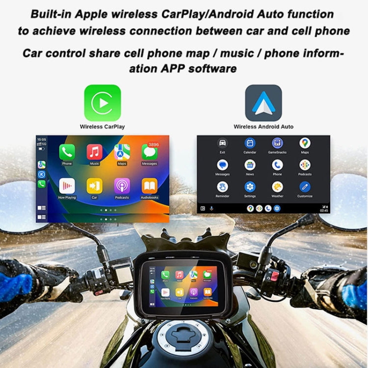 P502M Motorcycles Portable Waterproof 5 inch Wireless Carplay GPS Navigator - Electrical Instruments by PMC Jewellery | Online Shopping South Africa | PMC Jewellery | Buy Now Pay Later Mobicred