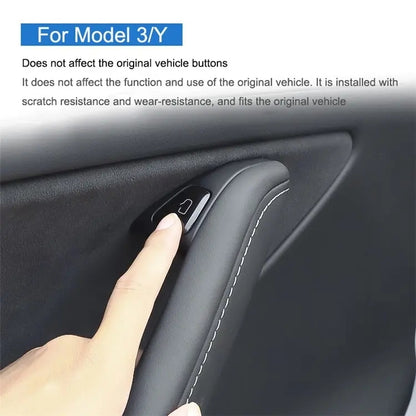 For Tesla Model 3 / Y 11pcs / Set Car Window Lift Button PU Adhesive Decorative Sticker - Car Interior Mouldings by PMC Jewellery | Online Shopping South Africa | PMC Jewellery | Buy Now Pay Later Mobicred