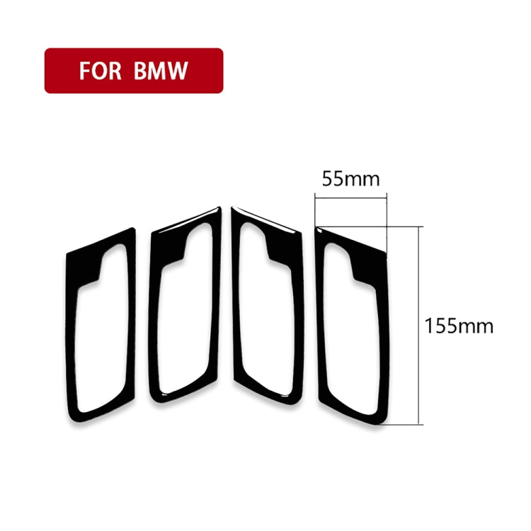 4pcs Set For BMW X5 E70 2008-2014 Car Door Handle Decorative Sticker, Left and Right Drive Universal(Black) - Car Interior Mouldings by PMC Jewellery | Online Shopping South Africa | PMC Jewellery | Buy Now Pay Later Mobicred