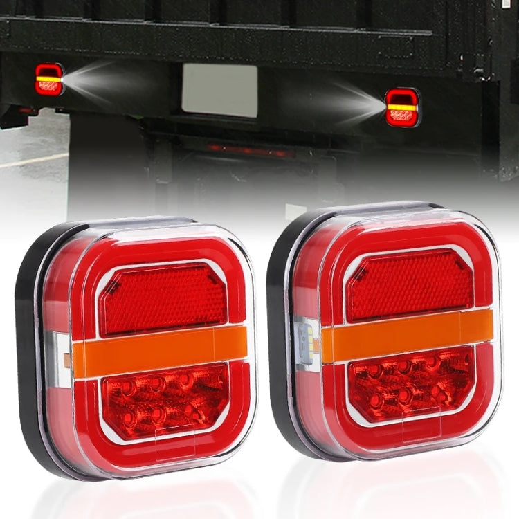 2pcs 12-24V 28LEDs Square Trailer Taillight - Brake Lights by PMC Jewellery | Online Shopping South Africa | PMC Jewellery | Buy Now Pay Later Mobicred