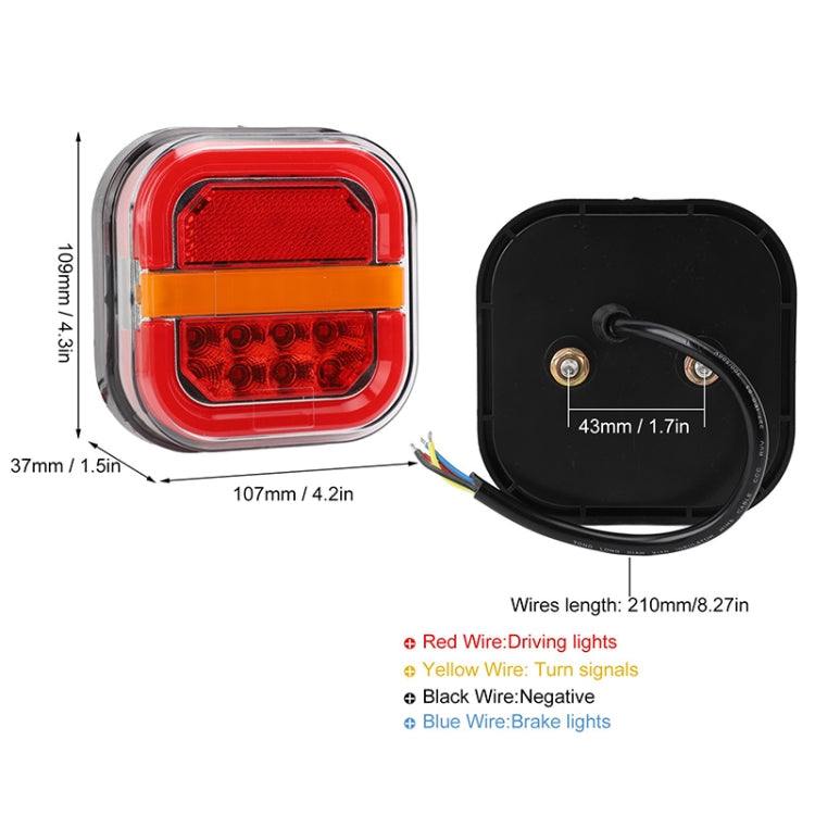 2pcs 12-24V 28LEDs Square Trailer Taillight - Brake Lights by PMC TechLife | Online Shopping South Africa | PMC TechLife | Buy Now Pay Later Mobicred