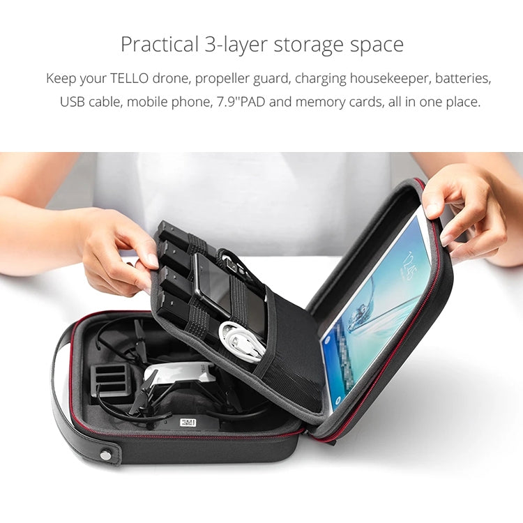 PGYTECH Portable PU Nylon EVA Storage Bag for DJI TELLO(Black) - Bags by PGYTECH | Online Shopping South Africa | PMC Jewellery | Buy Now Pay Later Mobicred