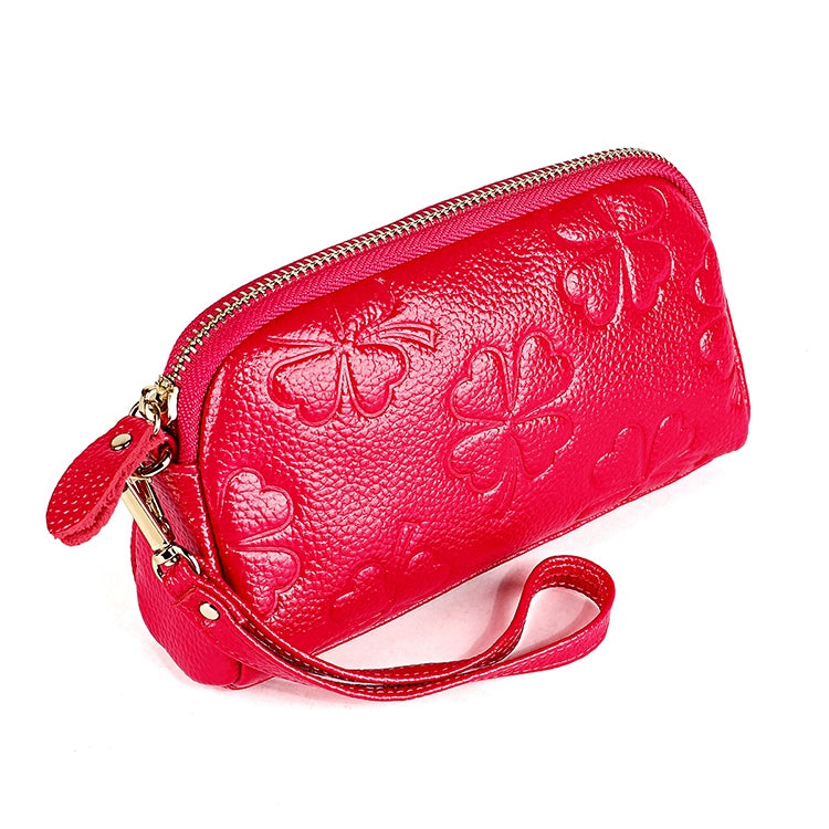 2026 Multifunctional Litchi Texture Women Large Capacity Hand Wallet Shell bag with Card Slots(Rose Red) - Wallets by PMC Jewellery | Online Shopping South Africa | PMC Jewellery | Buy Now Pay Later Mobicred