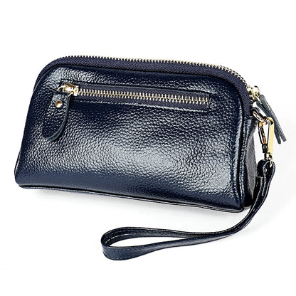 2026 Multifunctional Litchi Texture Women Large Capacity Hand Wallet Shell bag with Card Slots(Sapphire Blue) - Wallets by PMC Jewellery | Online Shopping South Africa | PMC Jewellery | Buy Now Pay Later Mobicred