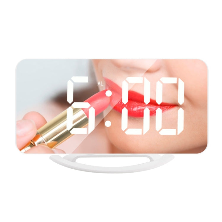 TS-8201-W Multifunctional LED Makeup Mirror Desk Clock Automatic Photosensitive Electronic Alarm (White) - Alarm Clocks by PMc TechLife | Online Shopping South Africa | PMc TechLife | Buy Now Pay Later Mobicred