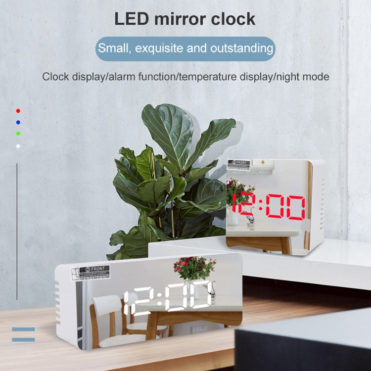 TS-S69-G Multifunctional LED Alarm Clock Battery / Plug-in Charging Dual-purpose Make-up Mirror Clock(Green) - Alarm Clocks by PMc TechLife | Online Shopping South Africa | PMc TechLife | Buy Now Pay Later Mobicred