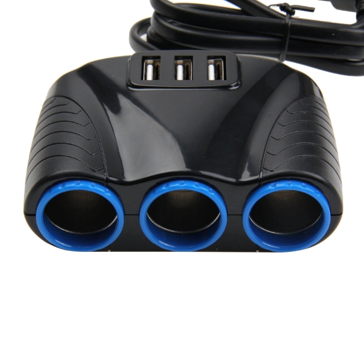 12-24V 3.1A 3 USB Ports & 3 Car Cigarette Lighter Sockets Car Charger - Cigar Socket by PMC Jewellery | Online Shopping South Africa | PMC Jewellery | Buy Now Pay Later Mobicred