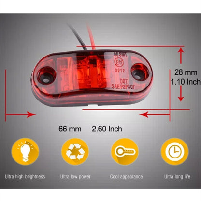 10 PCS 10-30V Car Truck Trailer Piranha LED Side Marker Blinker Lights Bulb, Red Light - Clearance Lights by PMC Jewellery | Online Shopping South Africa | PMC Jewellery | Buy Now Pay Later Mobicred