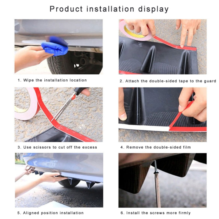 Universal Car Rear Bumper Lip Diffuser 7 Shark Fin Style Black ABS, Size: 85.0x18.0x5.0cm - Bumper by PMC Jewellery | Online Shopping South Africa | PMC Jewellery | Buy Now Pay Later Mobicred