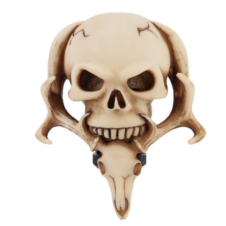 Universal Vehicle Car Creative Skull Double Heads Shaped Shifter Cover Manual Automatic Gear Shift Knob (Beige) - Shift Knob by PMC Jewellery | Online Shopping South Africa | PMC Jewellery | Buy Now Pay Later Mobicred