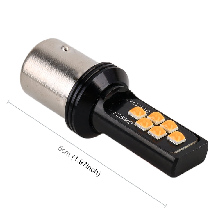 2 PCS 1156 DC9-16V / 3.5W Car Auto Turn Lights 12LEDs SMD-ZH3030 Lamps, with Constant Current(Yellow Light) - Arrow Turn Lights by PMC Jewellery | Online Shopping South Africa | PMC Jewellery | Buy Now Pay Later Mobicred