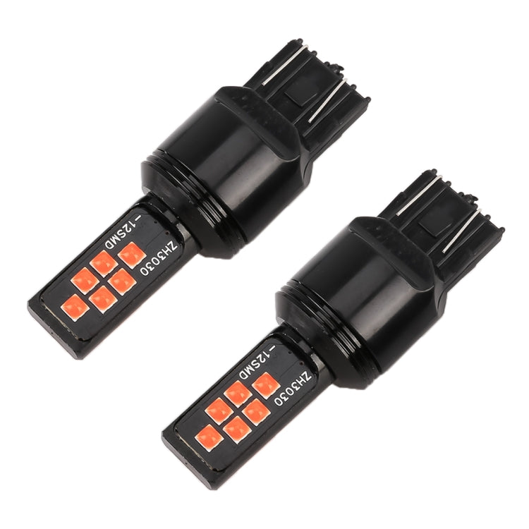 2 PCS 7443 DC9-16V / 3.5W Car Auto Brake Lights 12LEDs SMD-ZH3030 Lamps, with Constant Current(Red Light) - Brake Lights by PMC Jewellery | Online Shopping South Africa | PMC Jewellery | Buy Now Pay Later Mobicred