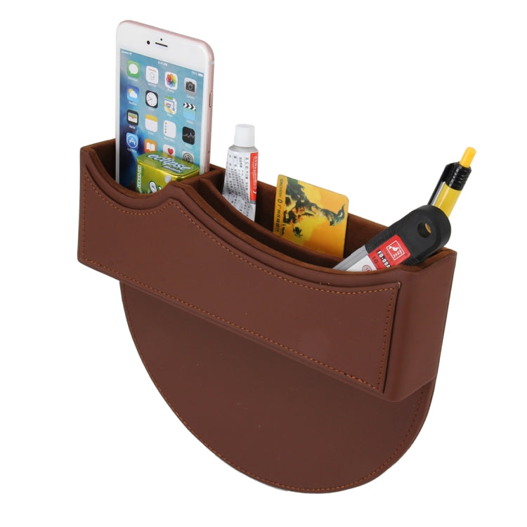 Car Seat Crevice Storage Box with Interval Auto Gap Pocket Stowing Tidying for Phone Pad Card Coin Case Accessories(Brown) - Car Drink Holders by PMC Jewellery | Online Shopping South Africa | PMC Jewellery | Buy Now Pay Later Mobicred