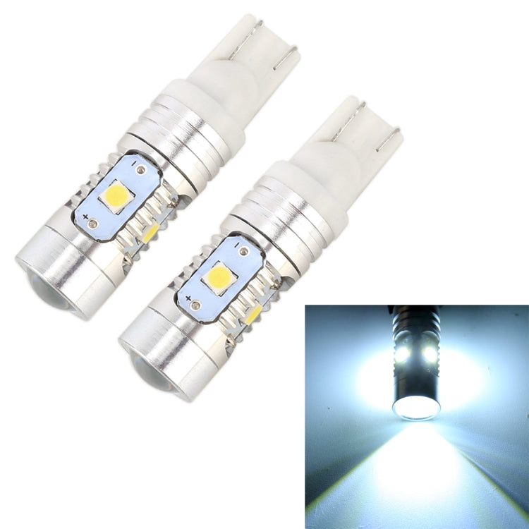 2 PCS T10 / W5W / 168 / 194 DC12V / 4.5W / 6000K / 360LM 6LEDs SMD-3030 Car Clearance Light, with Projector Lens Light (White Light) - Clearance Lights by PMC Jewellery | Online Shopping South Africa | PMC Jewellery | Buy Now Pay Later Mobicred