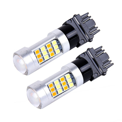 2 PCS T25/3157 10W 1000 LM 6000K White + Yellow Light Turn Signal Light with 42 SMD-2835-LED Lamps And Len. DC 12-24V - Arrow Turn Lights by PMC Jewellery | Online Shopping South Africa | PMC Jewellery | Buy Now Pay Later Mobicred