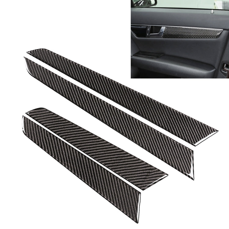 4 PCS Car Door Panel Carbon Fiber Decorative Sticker for Mercedes-Benz W204 - Car Interior Mouldings by PMC Jewellery | Online Shopping South Africa | PMC Jewellery | Buy Now Pay Later Mobicred