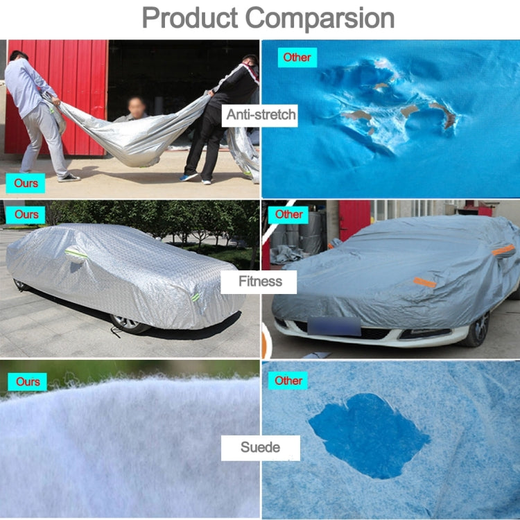 Aluminum Film PEVA Cotton Wool Anti-Dust Waterproof Sunproof Anti-frozen Anti-scratch Heat Dissipation SUV Car Cover with Warning Strips, Fits Cars up to 4.7m(183 inch) in Length - Aluminum Film PEVA by PMC Jewellery | Online Shopping South Africa | PMC Jewellery | Buy Now Pay Later Mobicred