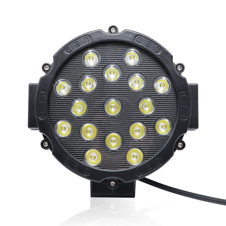 2 PCS 51W 3500LM 6500K White Light  17 LED Waterproof Car Boat Marine Work Lights Spotlight LED Bulbs, 30 Degrees Adjustable, DC 10-30V(Black) - Work Lights by PMC Jewellery | Online Shopping South Africa | PMC Jewellery | Buy Now Pay Later Mobicred