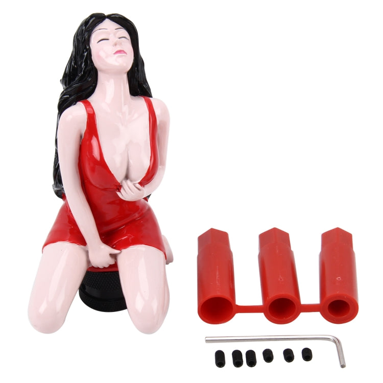 Universal Sexy Beauty Shape ABS Manual or Automatic Gear Shift Knob with Three Rubber Covers Fit for All Car(Red) - Shift Knob by PMC Jewellery | Online Shopping South Africa | PMC Jewellery | Buy Now Pay Later Mobicred