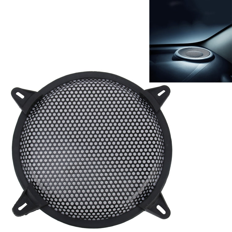 8 inch Car Auto Metal Mesh Black Round Hole Subwoofer Loudspeaker Protective Cover Mask Kit with Fixed Holder - Car Amplifiers by PMC Jewellery | Online Shopping South Africa | PMC Jewellery