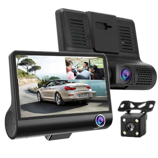 4.0 inch IPS Screen 5.0 Mega Pixels 170 Degrees Wide Angle Full HD 1080P 3 Channels Video Car DVR, Support Night Vision Fill Light / Reversing Visual / TF Card(32GB Max) / G-sensor / Motion Detection - Car DVRs by PMC Jewellery | Online Shopping South Africa | PMC Jewellery | Buy Now Pay Later Mobicred