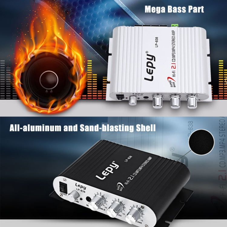 Car 2.1CH HIFI Subwoofer Amplifier Audio, Support MP3(Silver) -  by PMC TechLife | Online Shopping South Africa | PMC TechLife | Buy Now Pay Later Mobicred