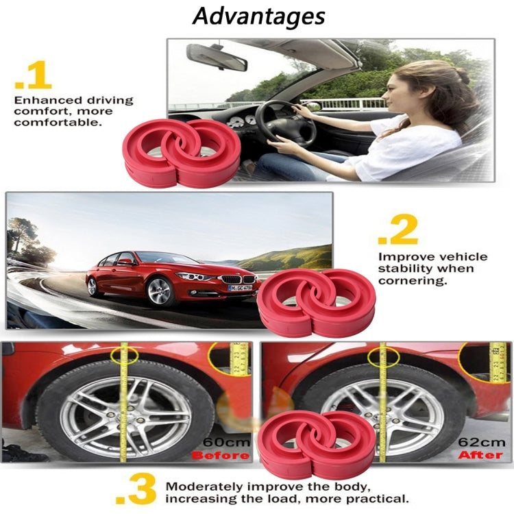 2pcs Car Auto F Type Shock Absorber Spring Bumper Power Cushion Buffer, Spring Spacing: 12mm, Spring Thickness: 15mm, Spring Diameter: 120mm(Red) - Power Cushion by PMC TechLife | Online Shopping South Africa | PMC TechLife | Buy Now Pay Later Mobicred