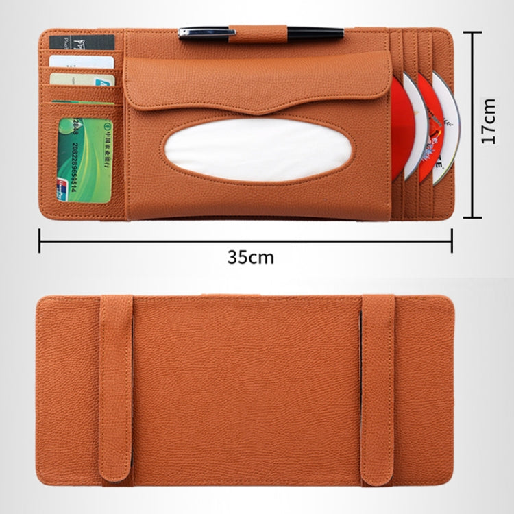 DERANFU 3 In 1 Lichee Texture Multi-function Car Hang Type Leather Towel Box with Card Slot & CD Slot(Black) - Tissue Boxes by PMC Jewellery | Online Shopping South Africa | PMC Jewellery | Buy Now Pay Later Mobicred