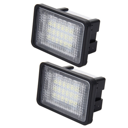 2 PCS License Plate Light with 18  SMD-3528 Lamps for Mercedes-Benz GLK X204 ,2W 120LM, DC12V (White Light) - License Plate Lights by PMC Jewellery | Online Shopping South Africa | PMC Jewellery | Buy Now Pay Later Mobicred