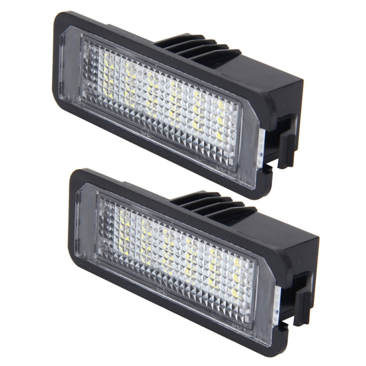 2 PCS License Plate Light with 18  SMD-3528 Lamps for Volkswagen,2W 120LM,6000K, DC12V(White Light) - License Plate Lights by PMC TechLife | Online Shopping South Africa | PMC TechLife